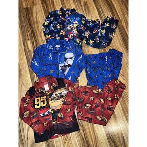 Disney Cars Star Wars Super Mario Boy's 6 6/7 6 7 Pajama's PJ‎ Button